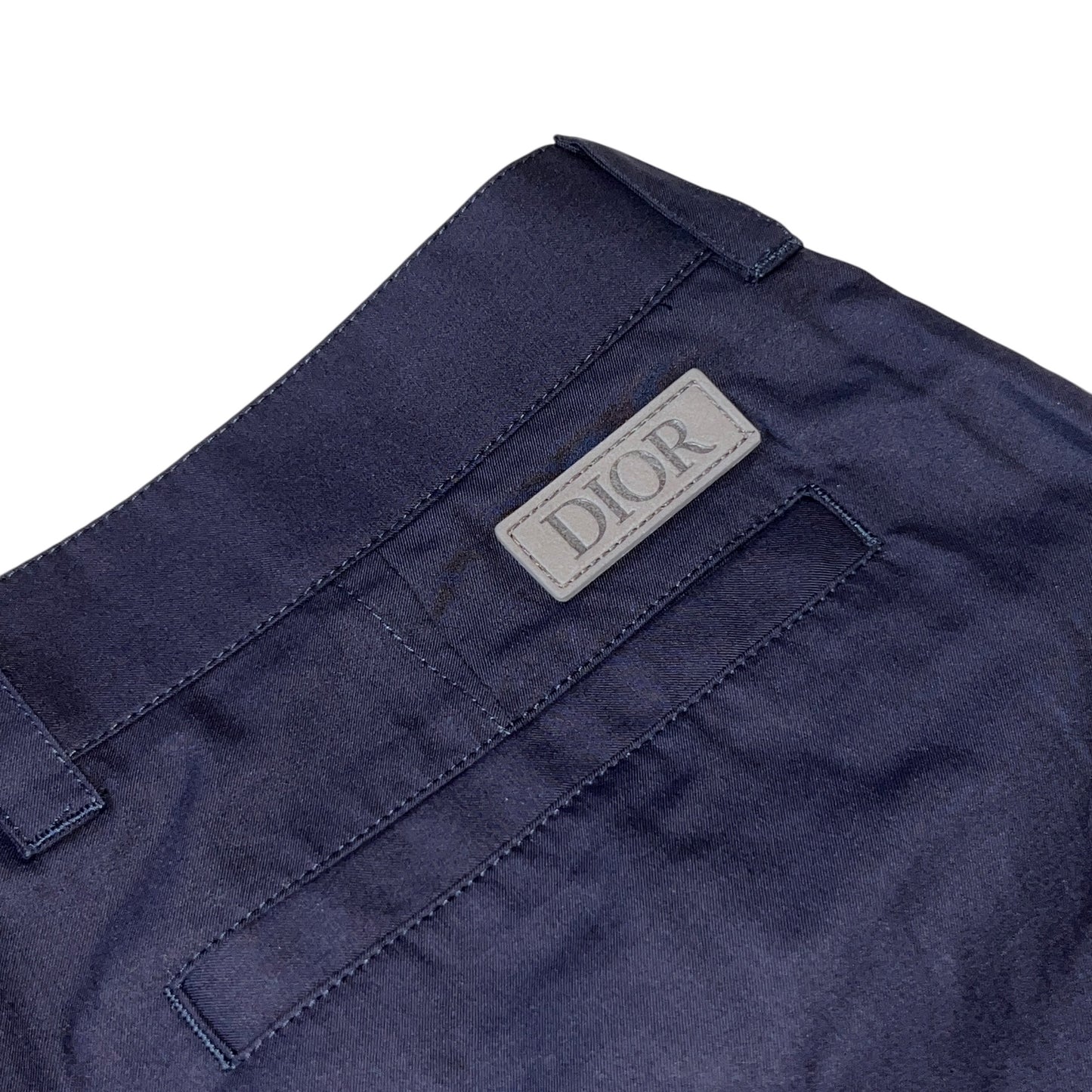RRP$2500［new］ DIOR Silk Cotton Leather Pants DeepBlue 50