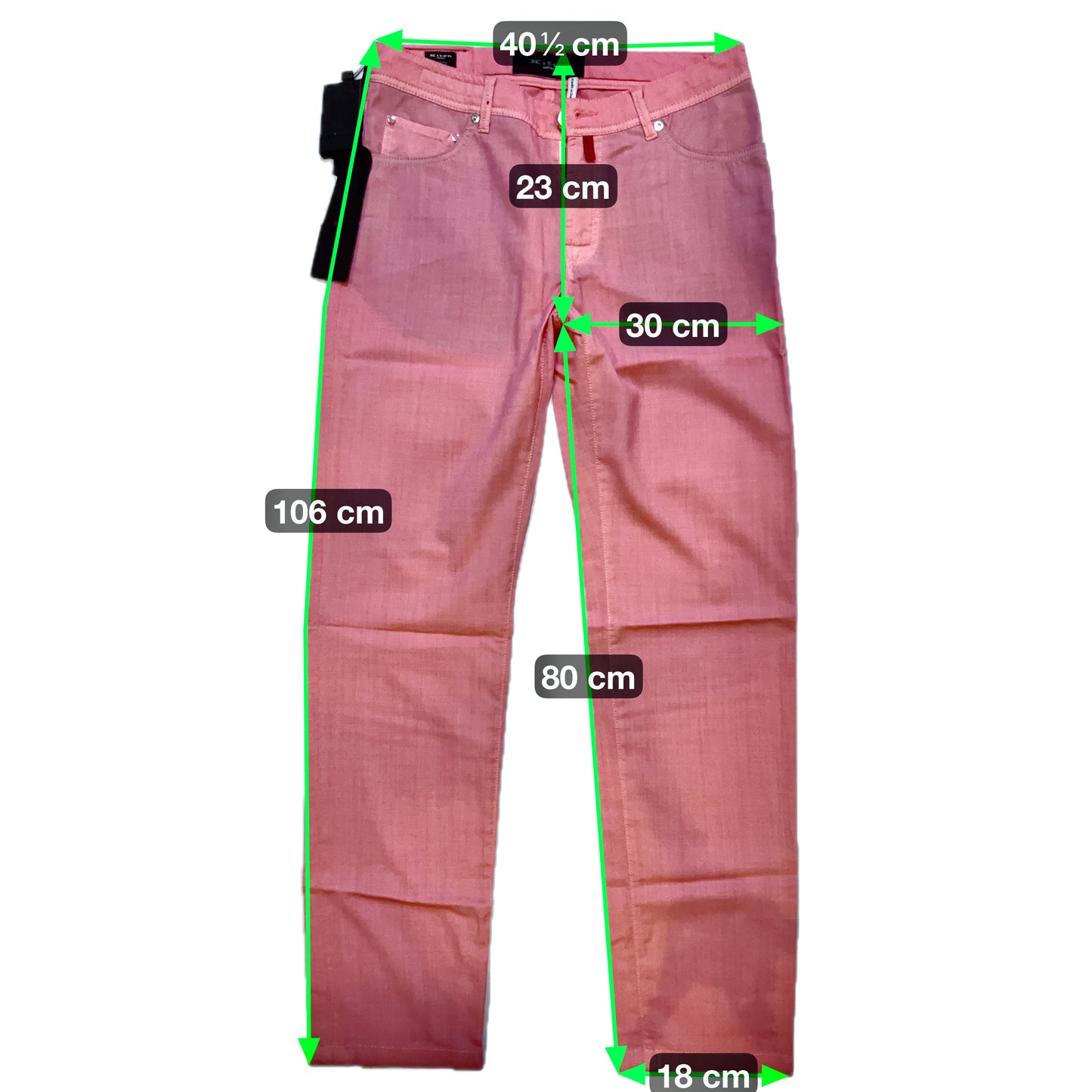 27万 新品 Kiton 総手縫い ウール100% ピンク 5ポケット パンツ 32