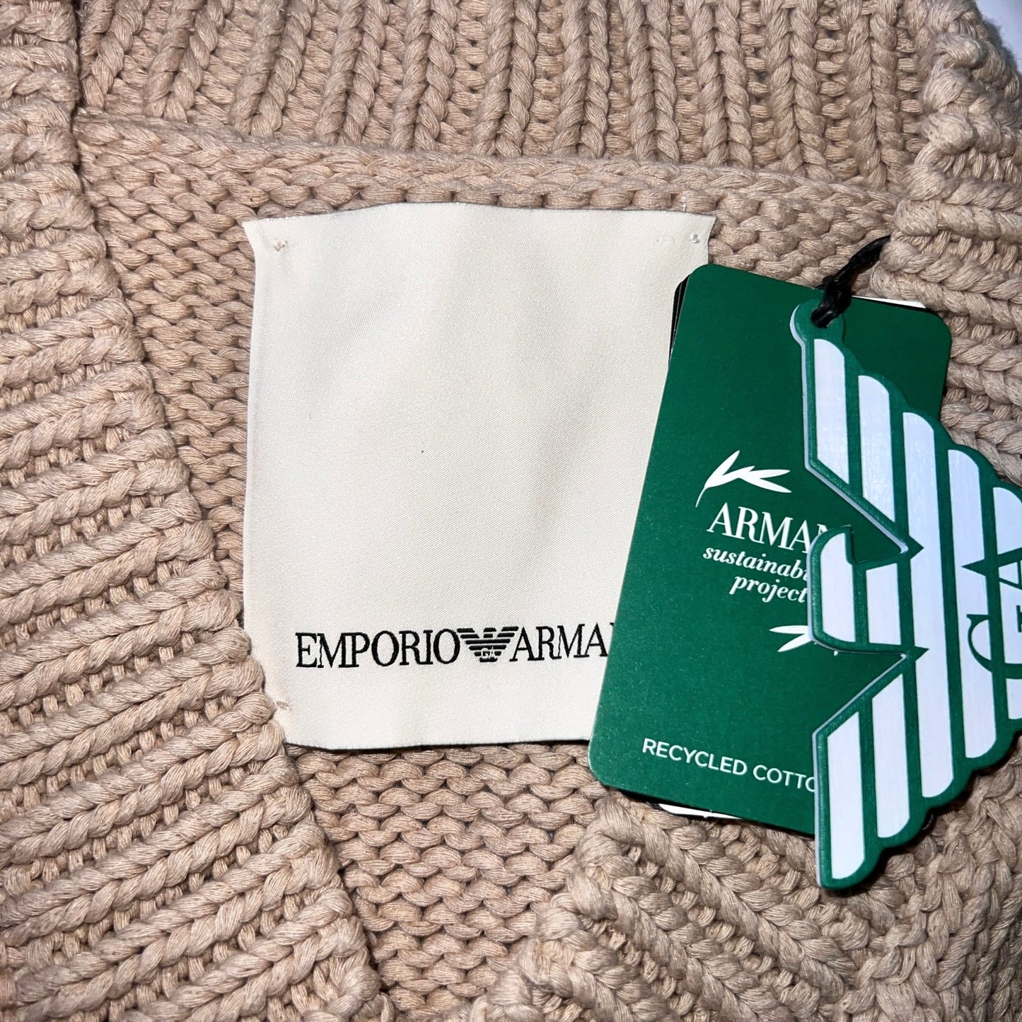 RRP$850 [new] EMPORIO ARMANI Low-gauge Knit beige XL