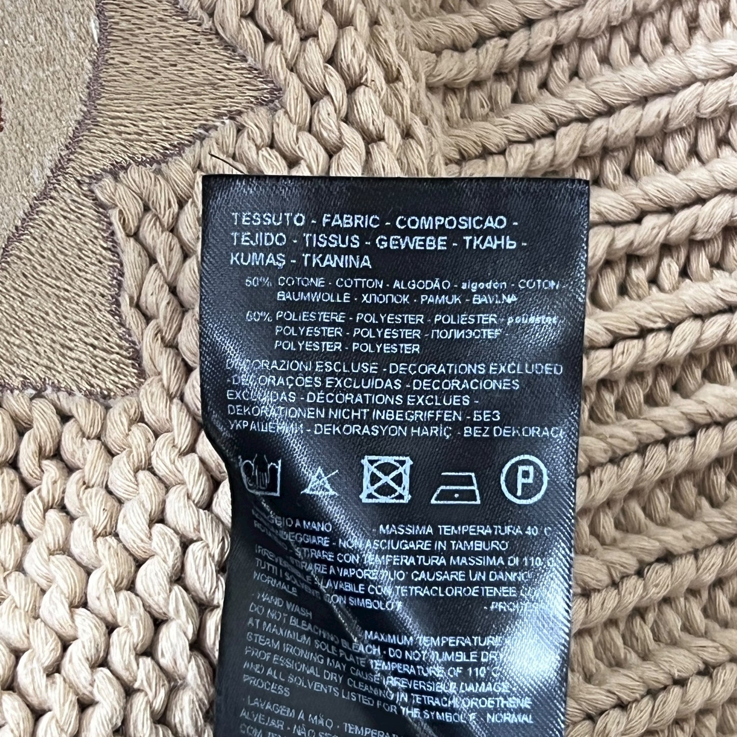 RRP$850 [new] EMPORIO ARMANI Low-gauge Knit beige XL