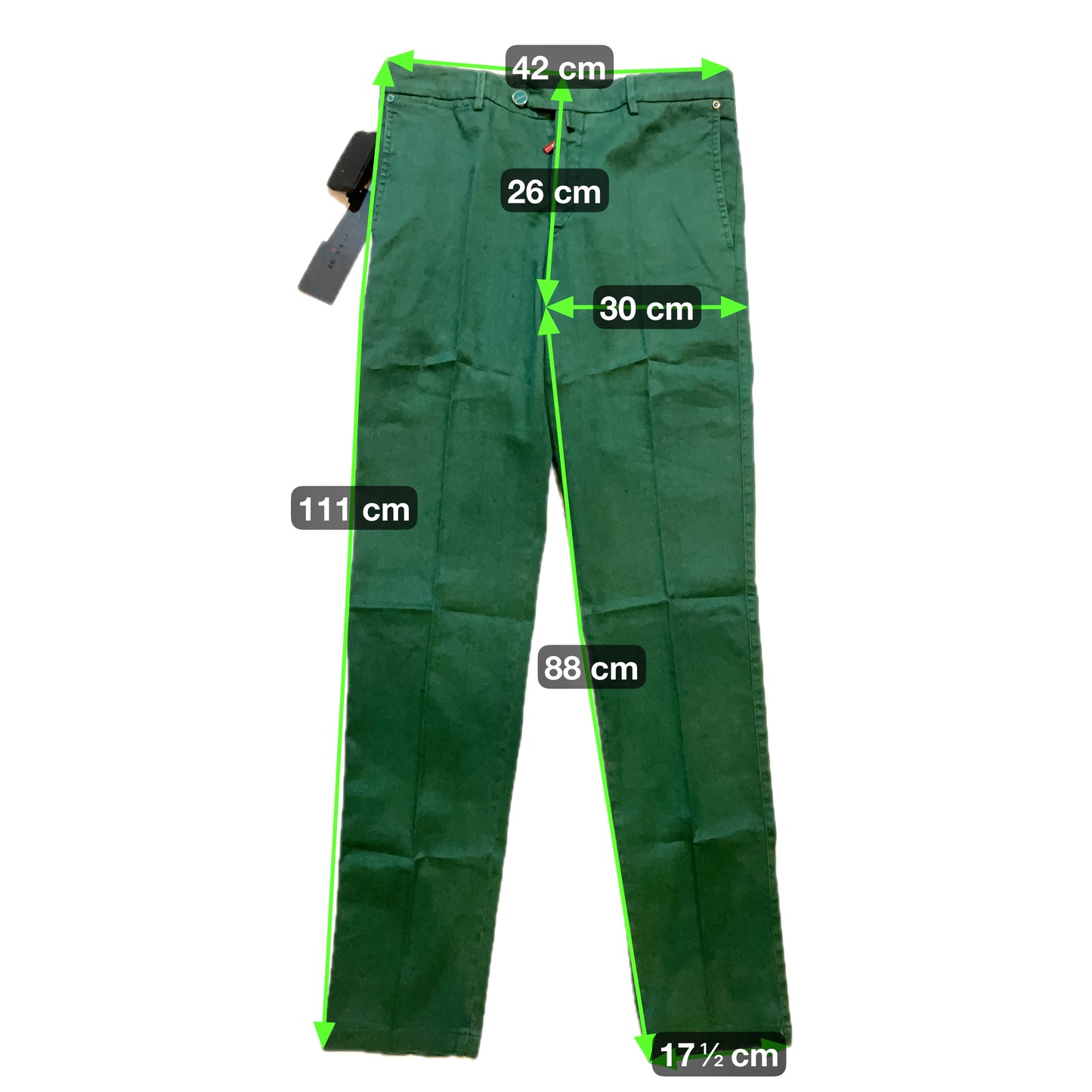 27万 新品 Kiton 総手縫い グリーン コットンリネン 5ポケット パンツ