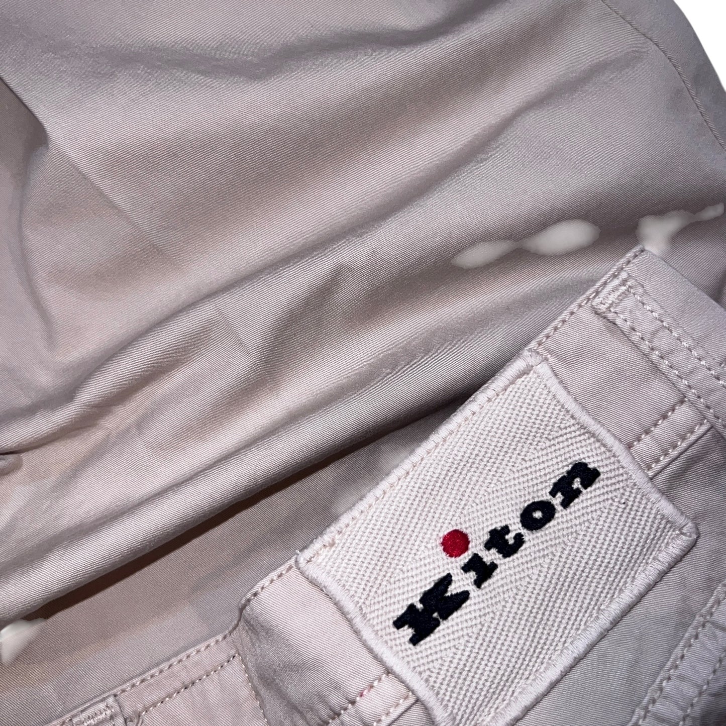 19万 新品 Kiton 総手縫い ウォッシュド グレージュ パンツ 32