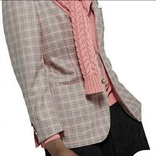 RRP$12810 [new] Kiton Cashmere93% Silk7% Jacket gray/pink