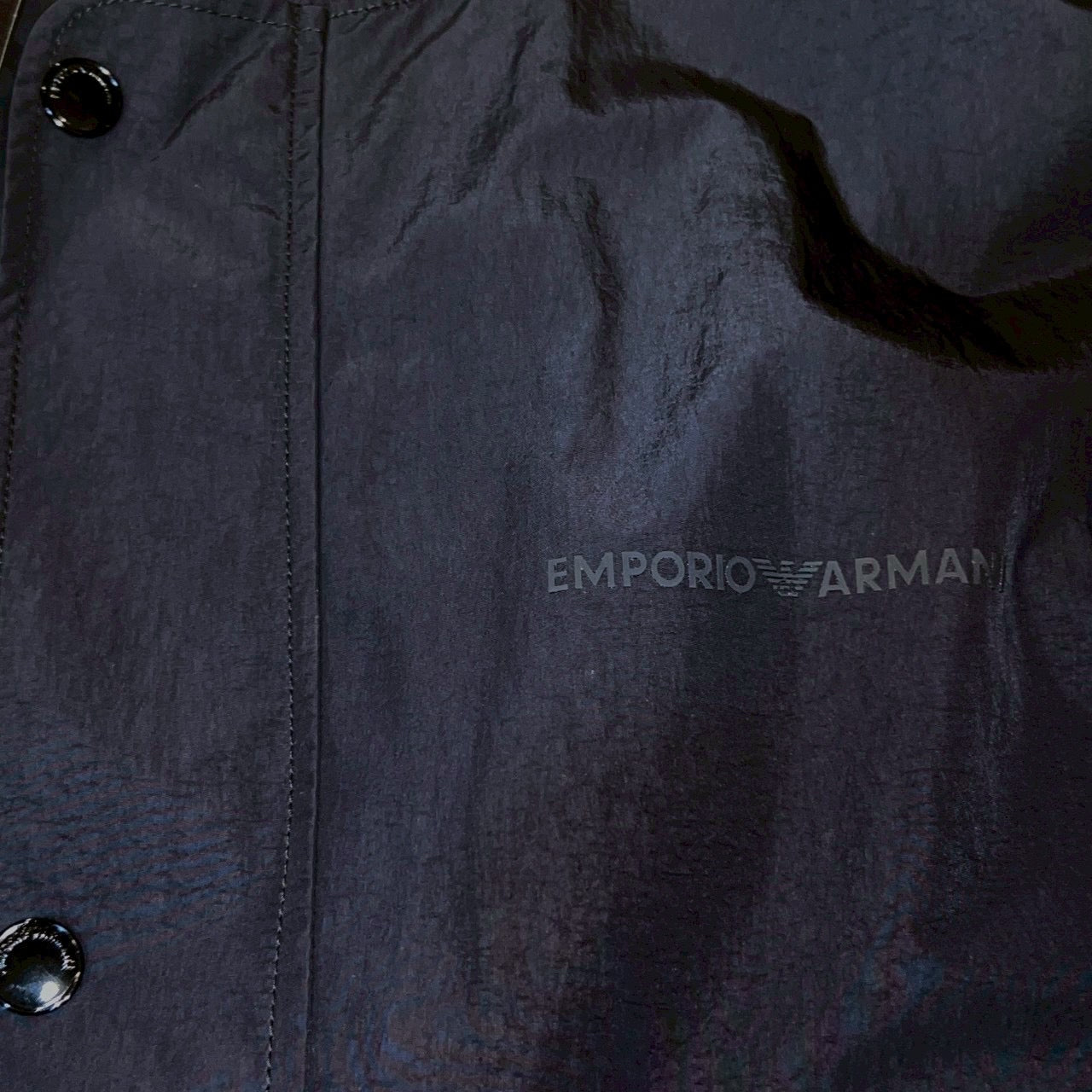 19万 3日限定【EMPORIO ARMANI】全天候型 ロゴ ブルゾン 濃紺