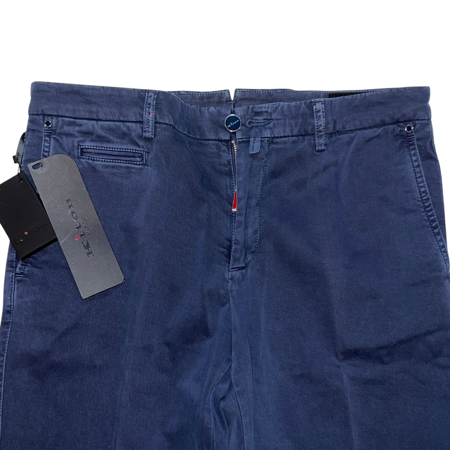 28万 新品 Kiton 総手縫い カシミア 暗ブルー スラックス パンツ 32