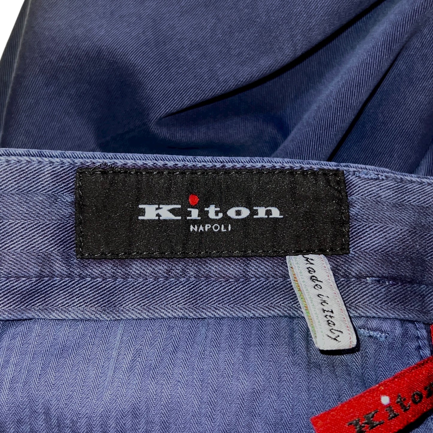 28万 新品 Kiton 総手縫い カシミア 暗ブルー スラックス パンツ 32