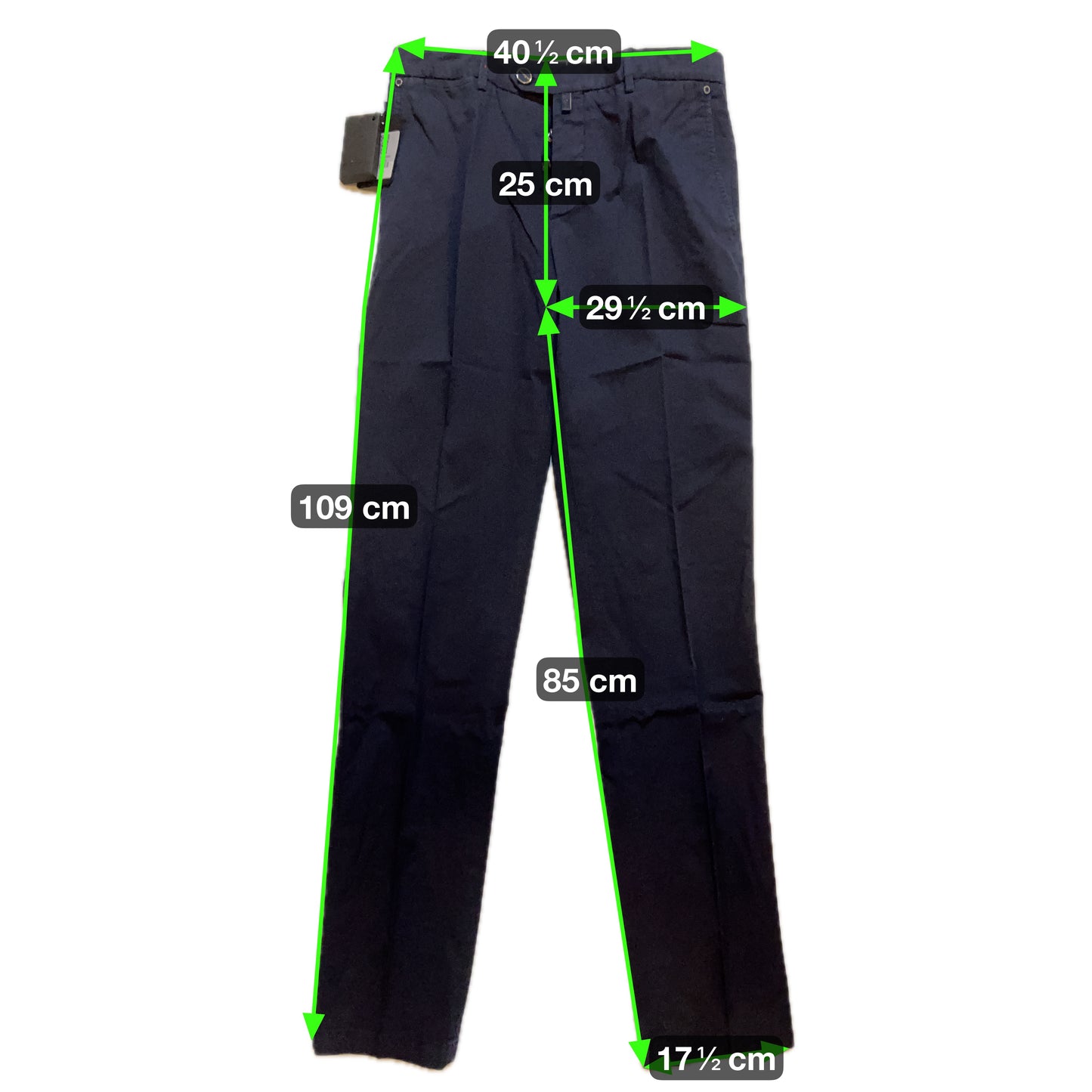 19万 新品 Kiton 総手縫い 洗い ダークブルー チノ パンツ 32