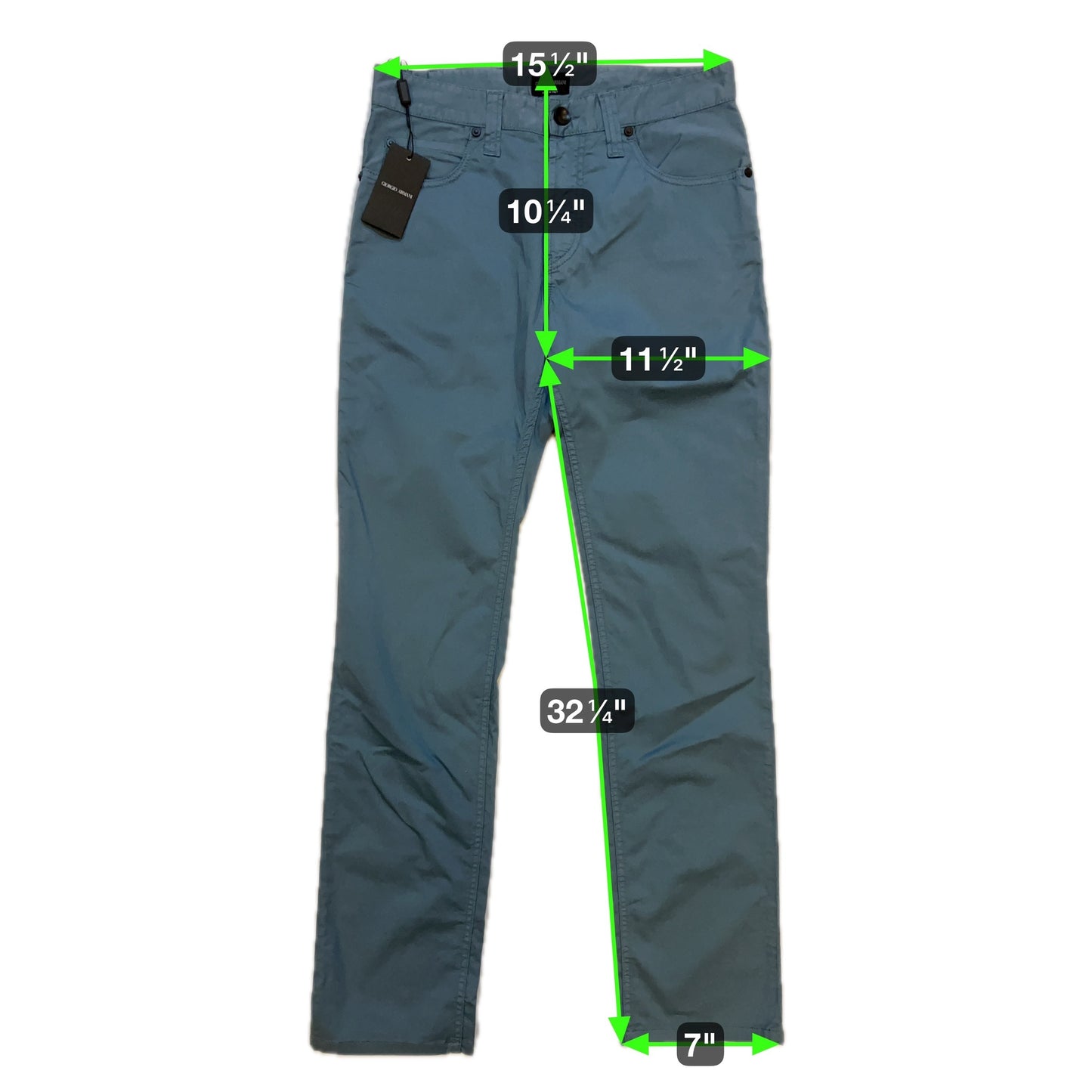RRP$1150［new］ GIORGIO ARMANI Ash emerald green Cotton 5pockets pants 29