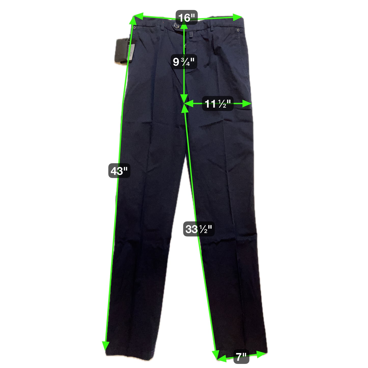 19万 新品 Kiton 総手縫い 洗い ダークブルー チノ パンツ 32