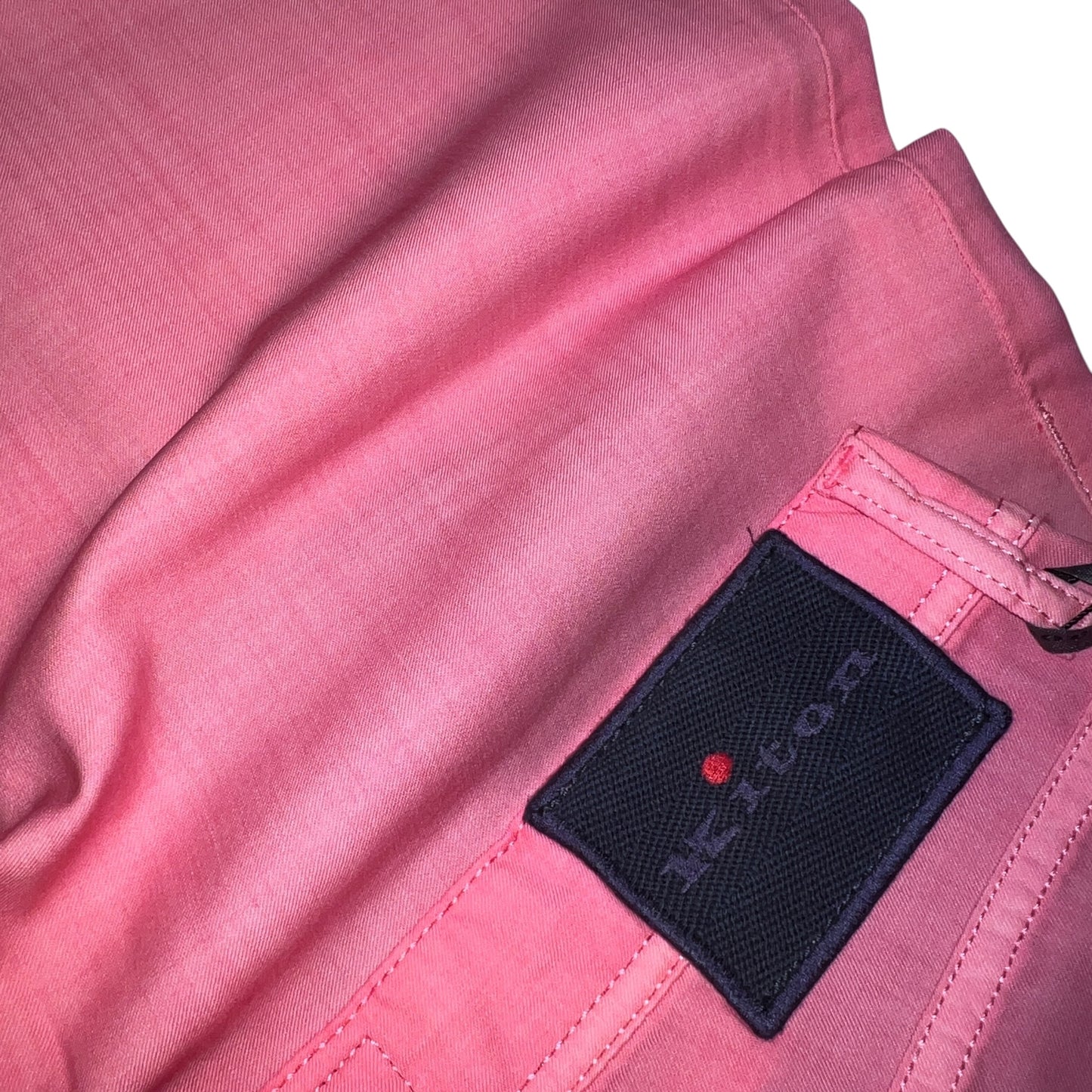 27万 新品 Kiton 総手縫い ウール100% ピンク 5ポケット パンツ 32