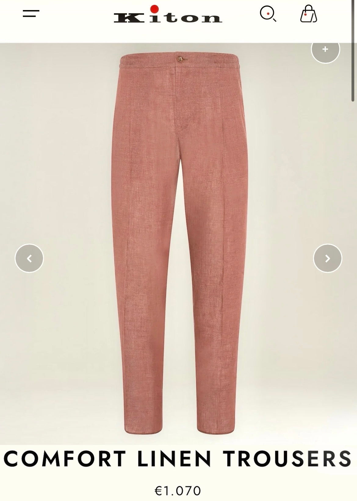 20万 新品 Kiton 総手縫い コーラルピンク 5ポケット パンツ 32