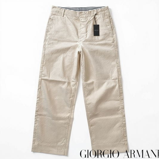 RRP$2050 [new] GIORGIO ARMANI Wide pants Cotton/Linen Beige 50