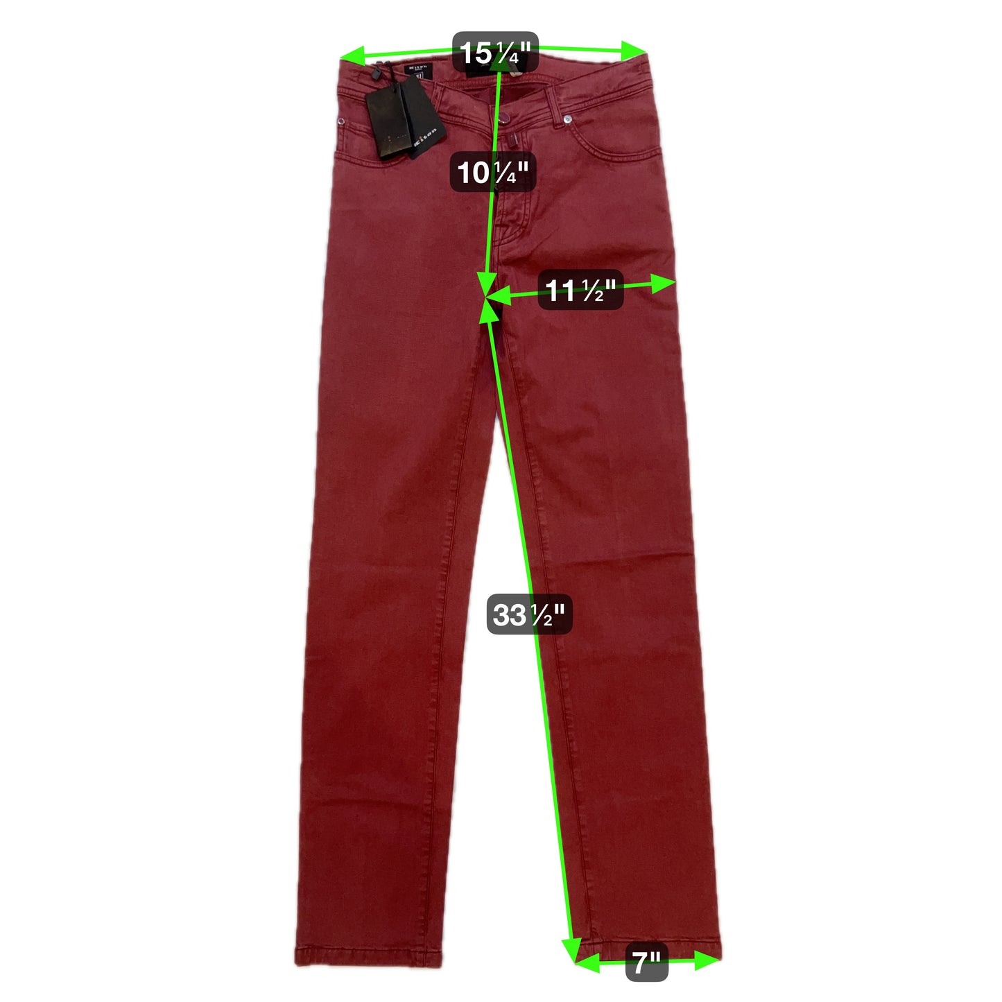 RRP$1450[new] Kiton Lyocell cotton Washed wine red pants 31