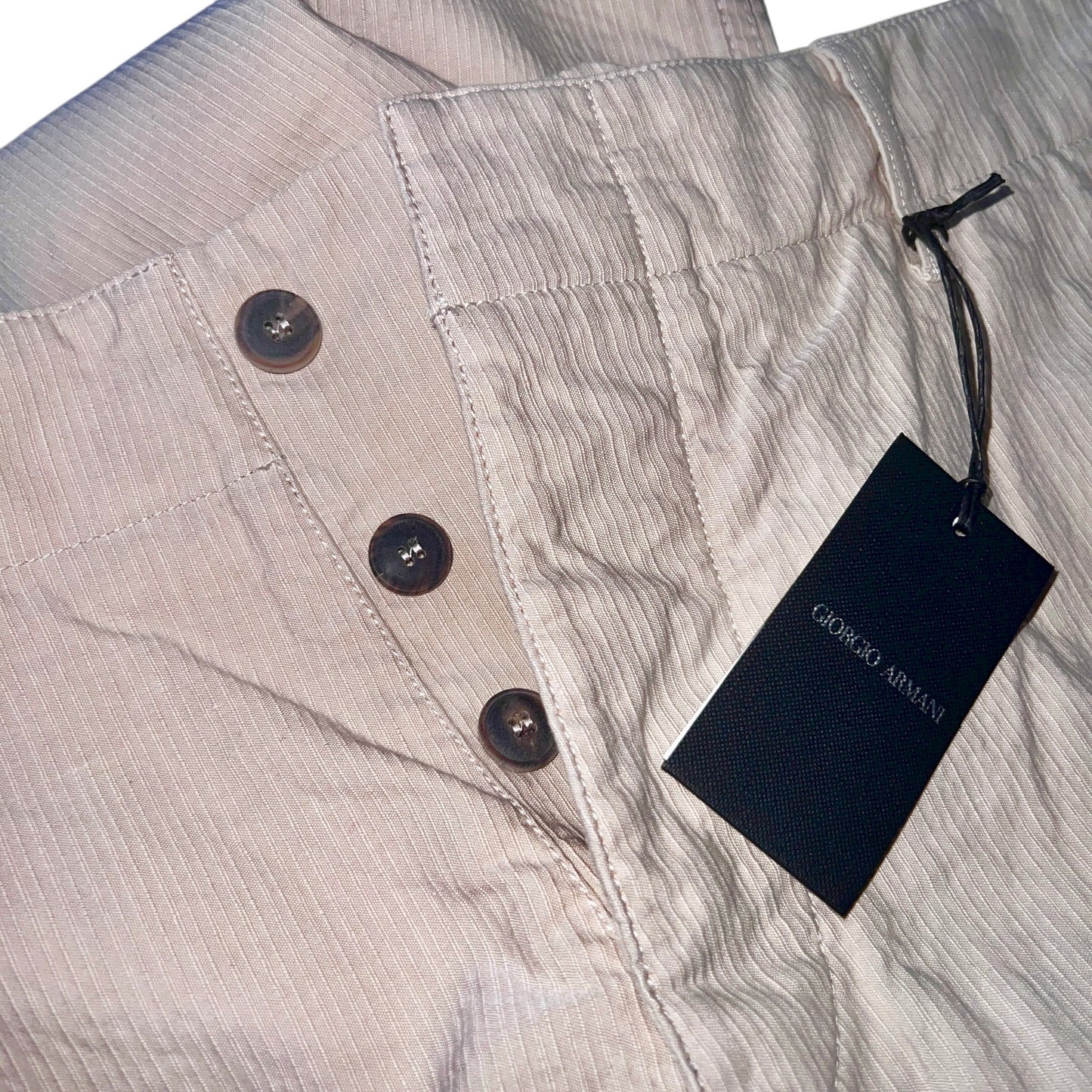 RRP$2050 [new] GIORGIO ARMANI Wide pants Cotton/Linen Beige 50