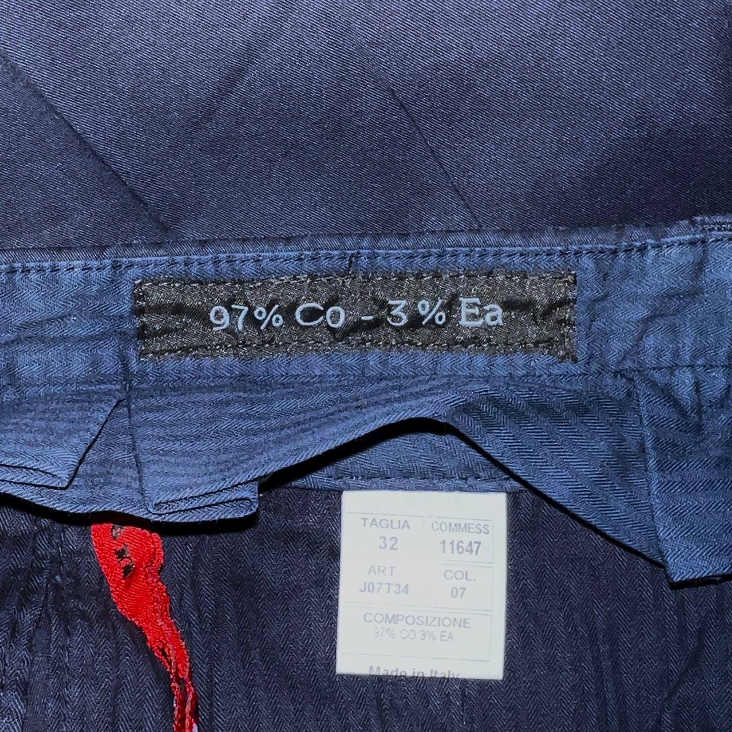 19万 新品 Kiton 総手縫い 洗い ダークブルー チノ パンツ 32