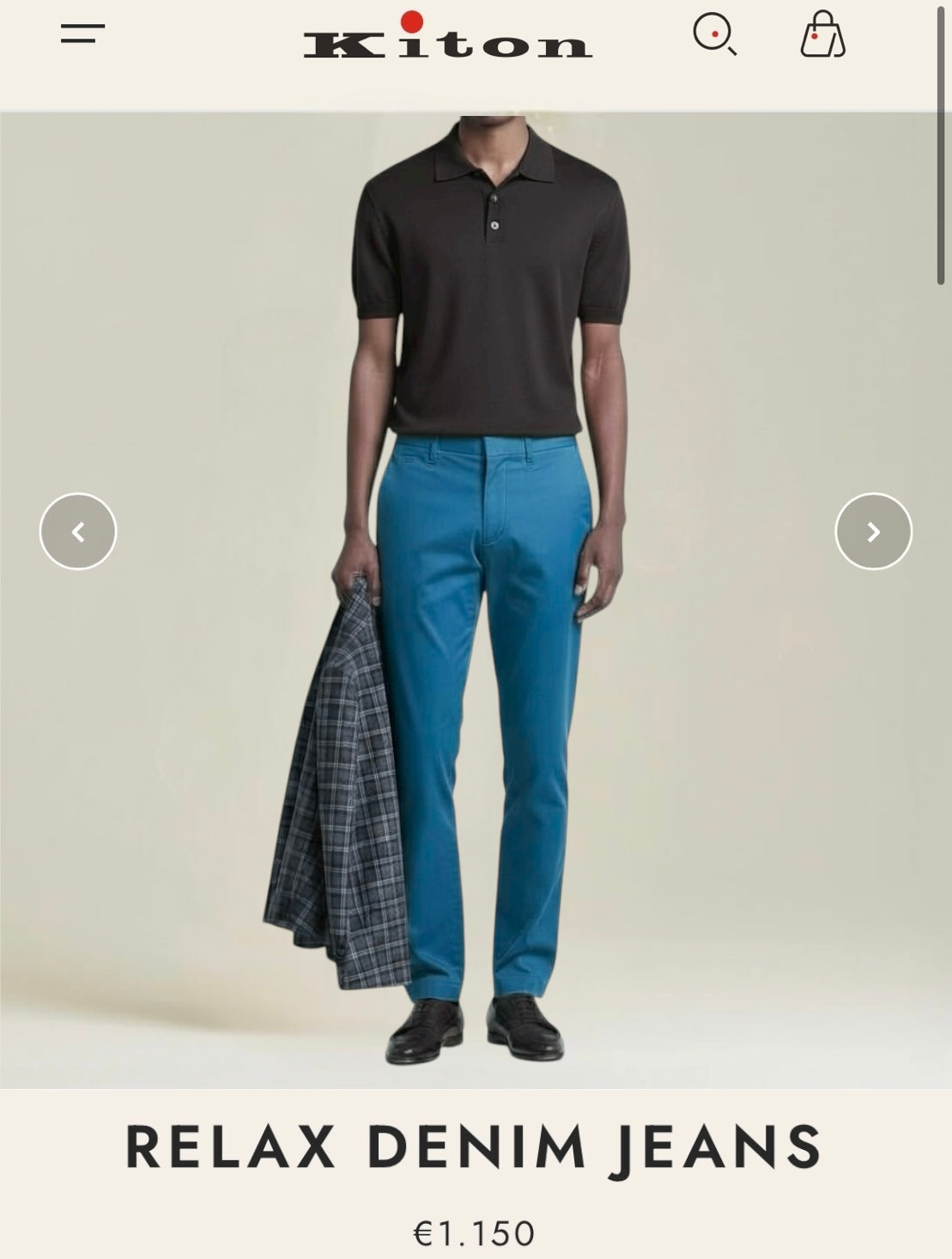 19万 新品 Kiton 総手縫い ブルーペトロレウム 5ポケット パンツ 32