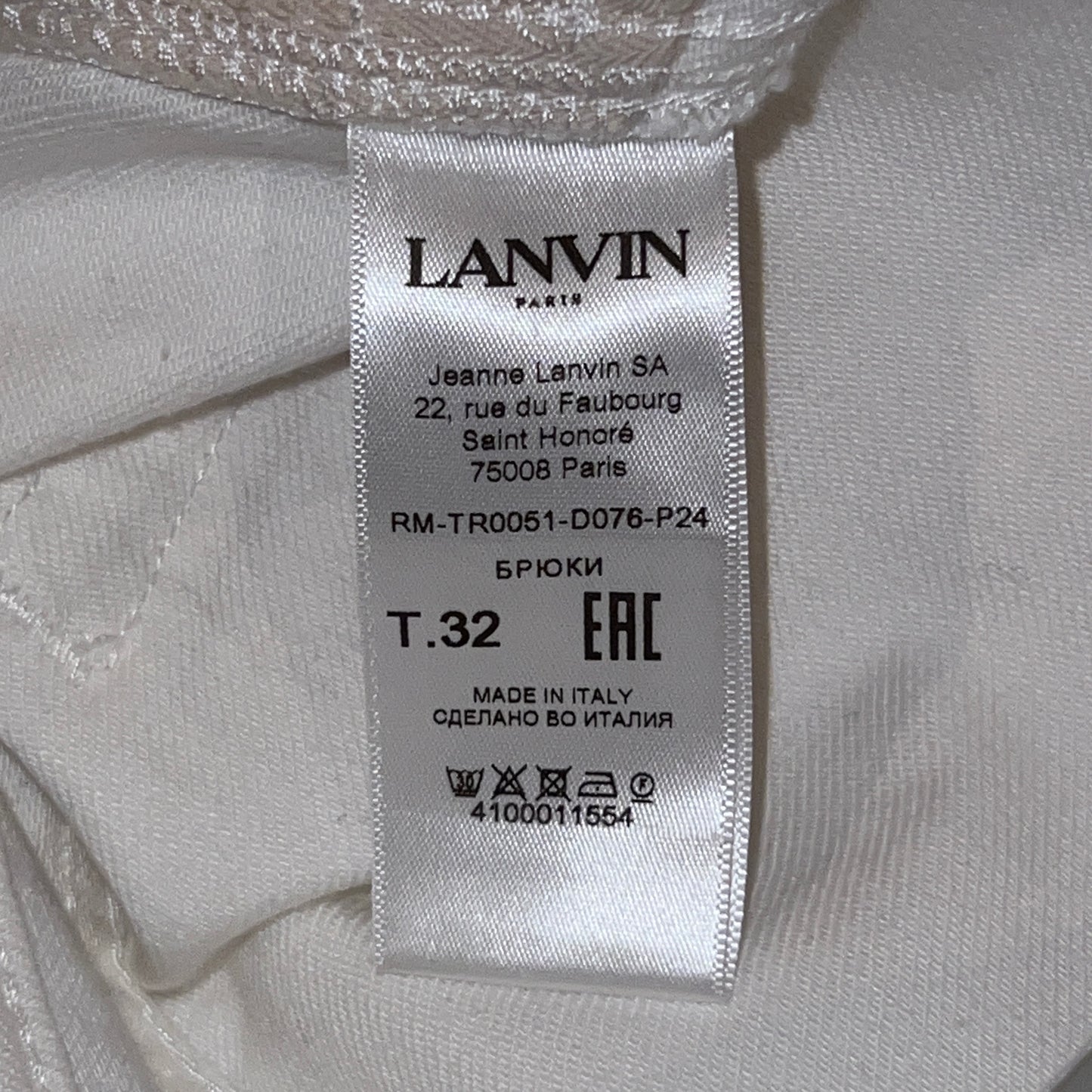 RRP$1050[new] 15万【7日間限定】LANVIN Paris Wide Denim Pants  White 32