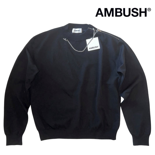 17万 新品 AMBUSH チェーン付き ニット スウェット 黒