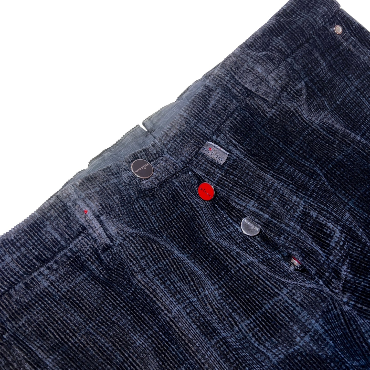 22万 新品 Kiton 総手縫い コーデュロイ パンツ 黒グレー 32