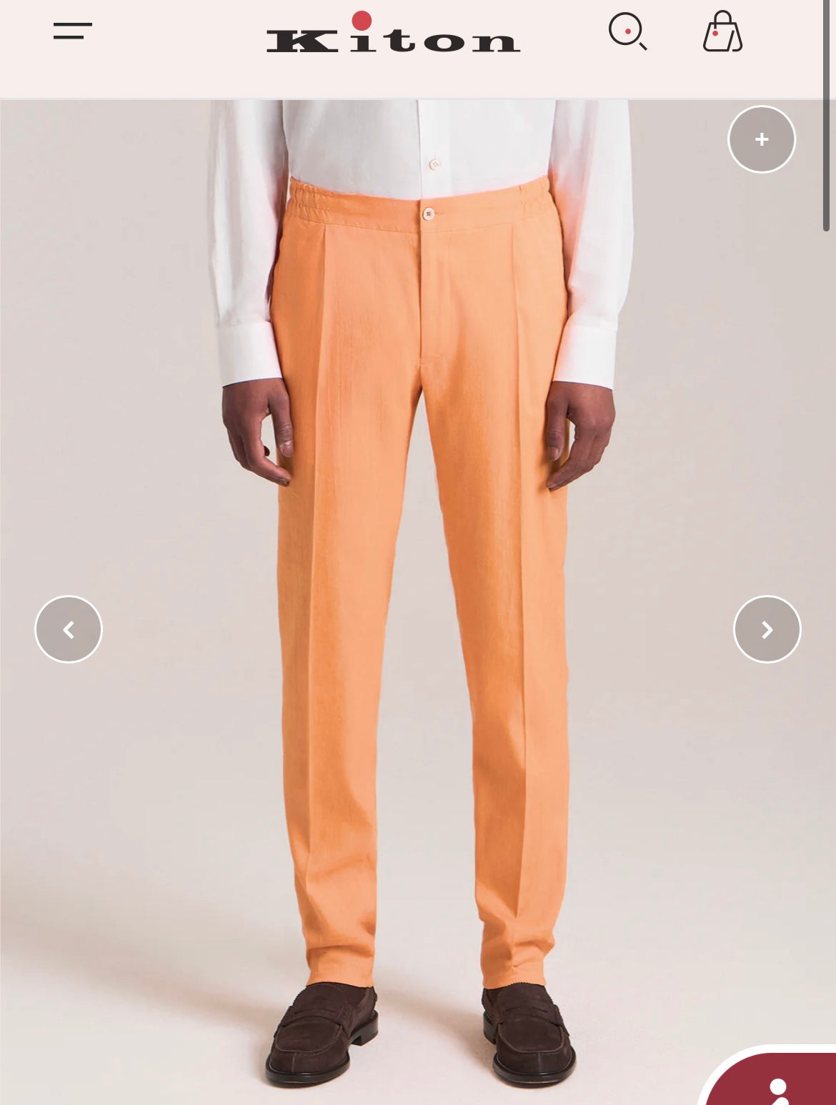 19万 新品 Kiton 総手縫い ダンガリー オレンジ デニム パンツ 32