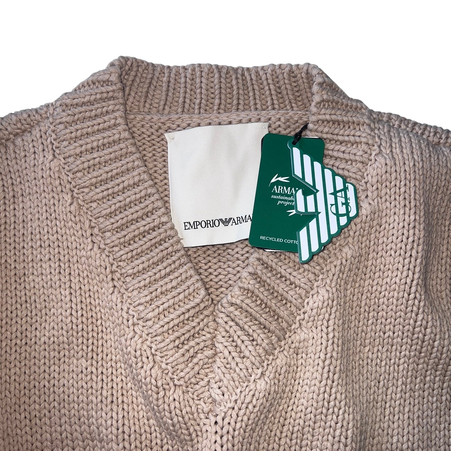 RRP$850 [new] EMPORIO ARMANI Low-gauge Knit beige XL