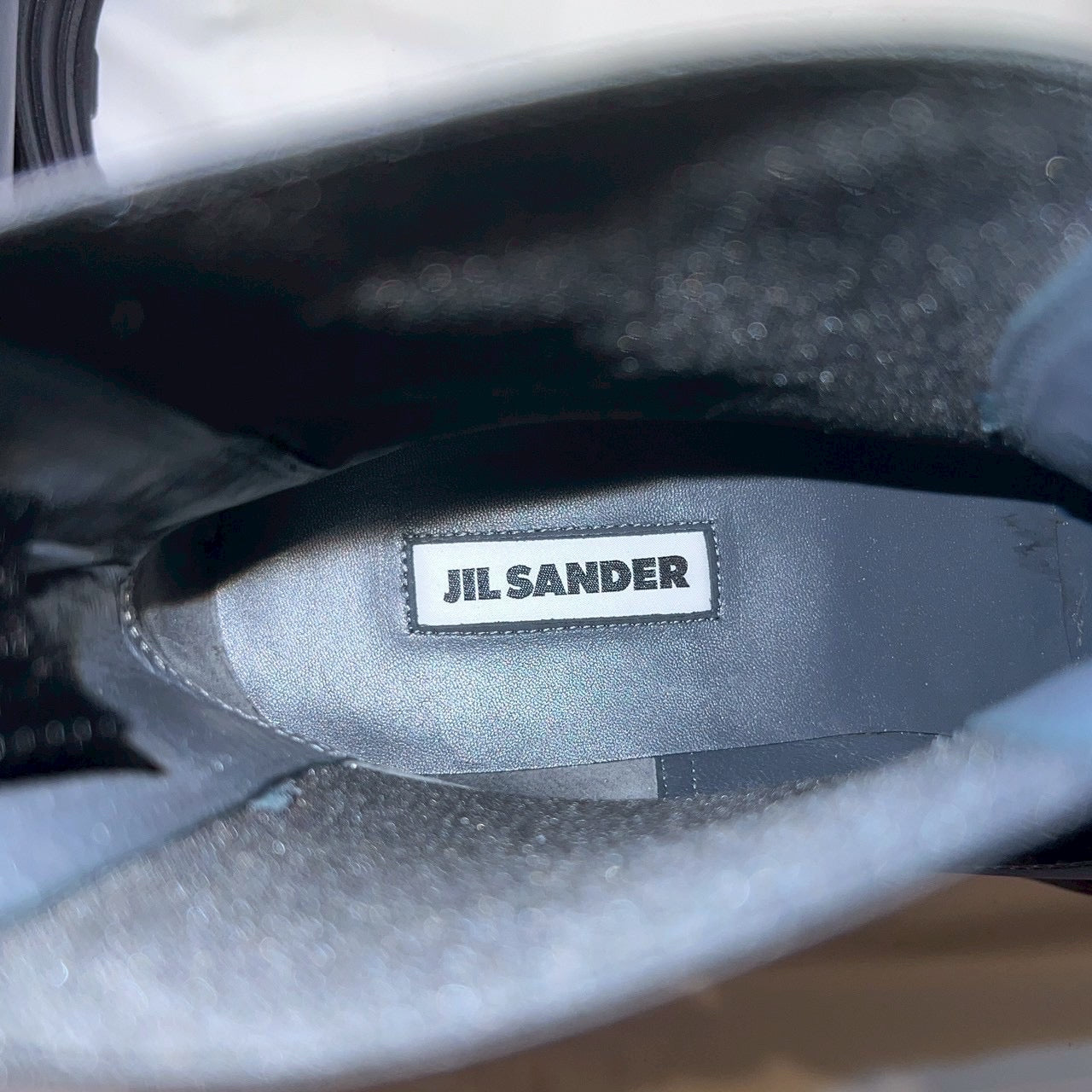 45万 新品◆JIL SANDER◆スクエアトゥ◇サイドゴアブーツ◇紺グレー
