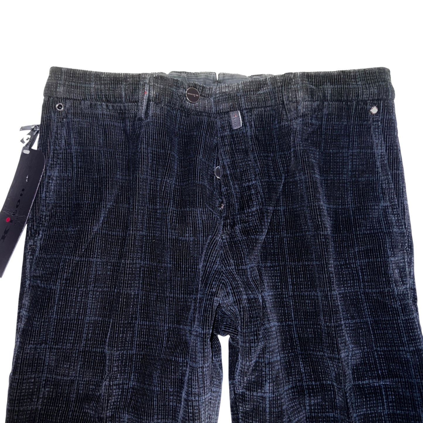 22万 新品 Kiton 総手縫い コーデュロイ パンツ 黒グレー 32