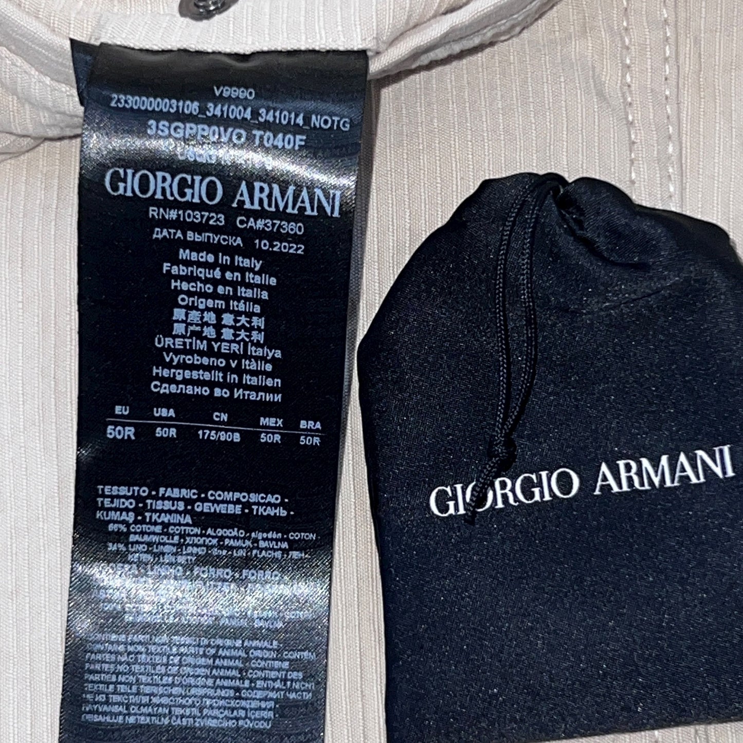 RRP$2050 [new] GIORGIO ARMANI Wide pants Cotton/Linen Beige 50