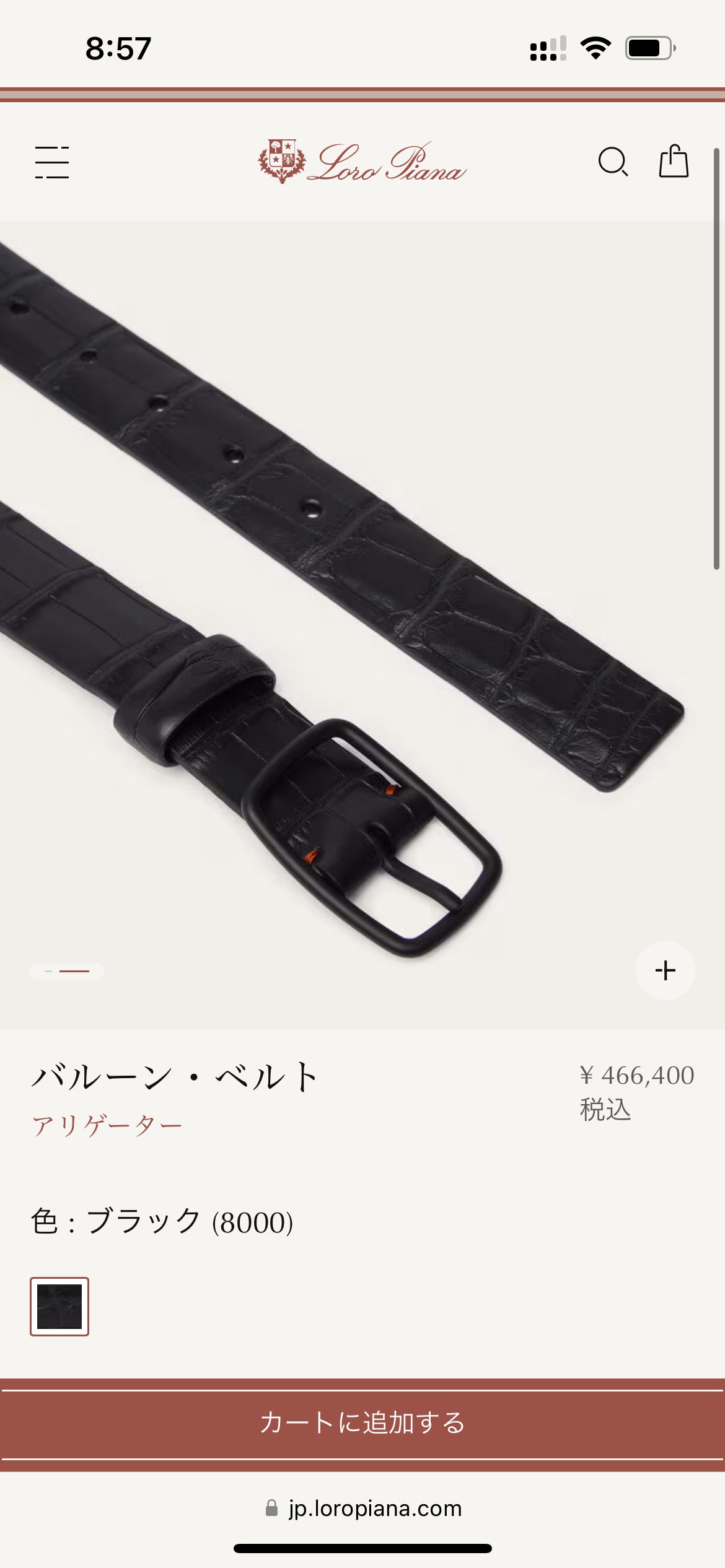 RRP$2700 [new] 42万 【7日間限定】 Loro Piana Crocodile Leather Belt Black 90