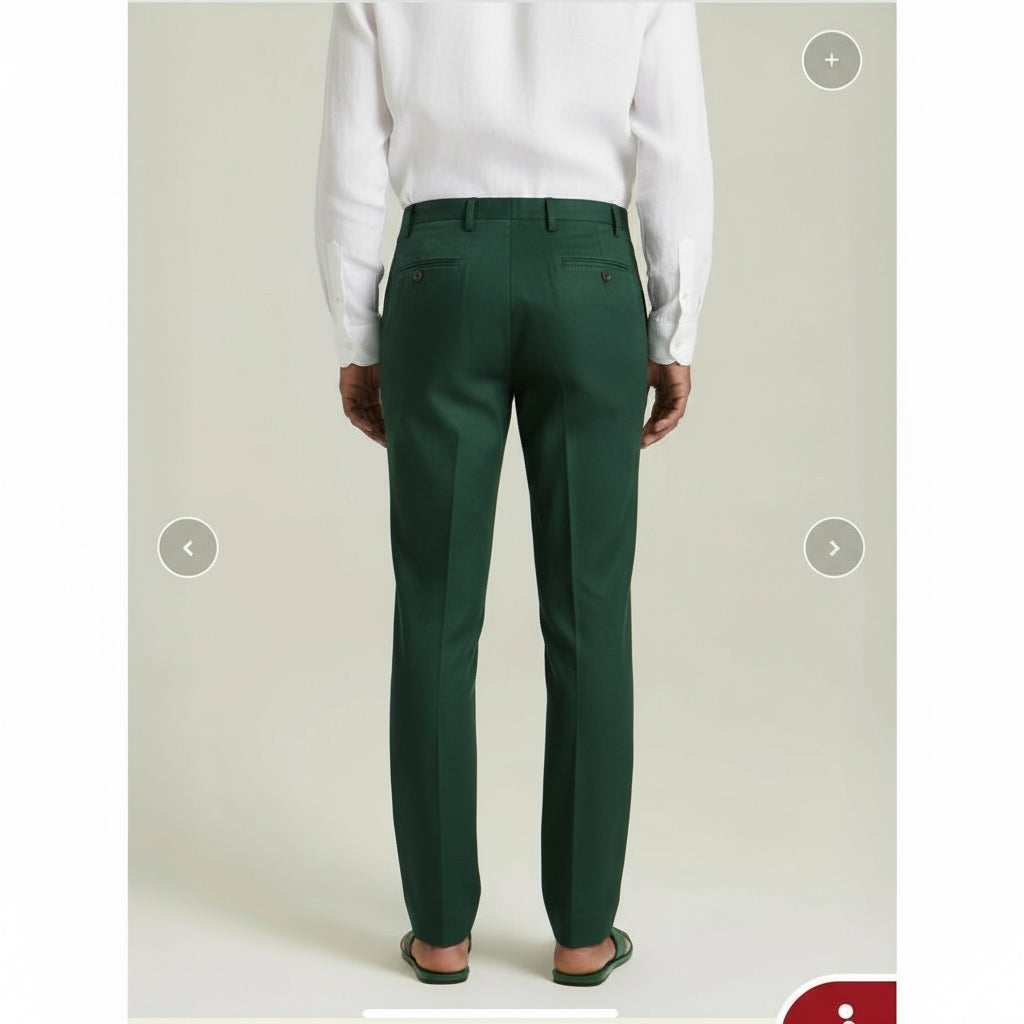 27万 新品 Kiton 総手縫い グリーン コットンリネン 5ポケット パンツ