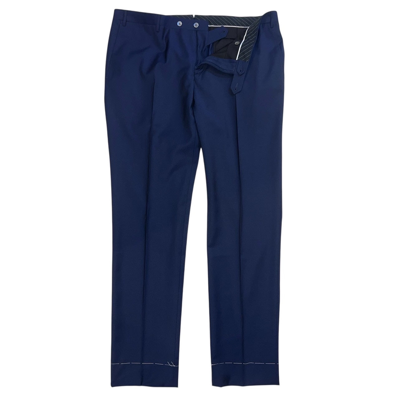 80万 一日限定出品 CORNELIANI ITALY 3Pスーツ ダイヤ織り 青 56