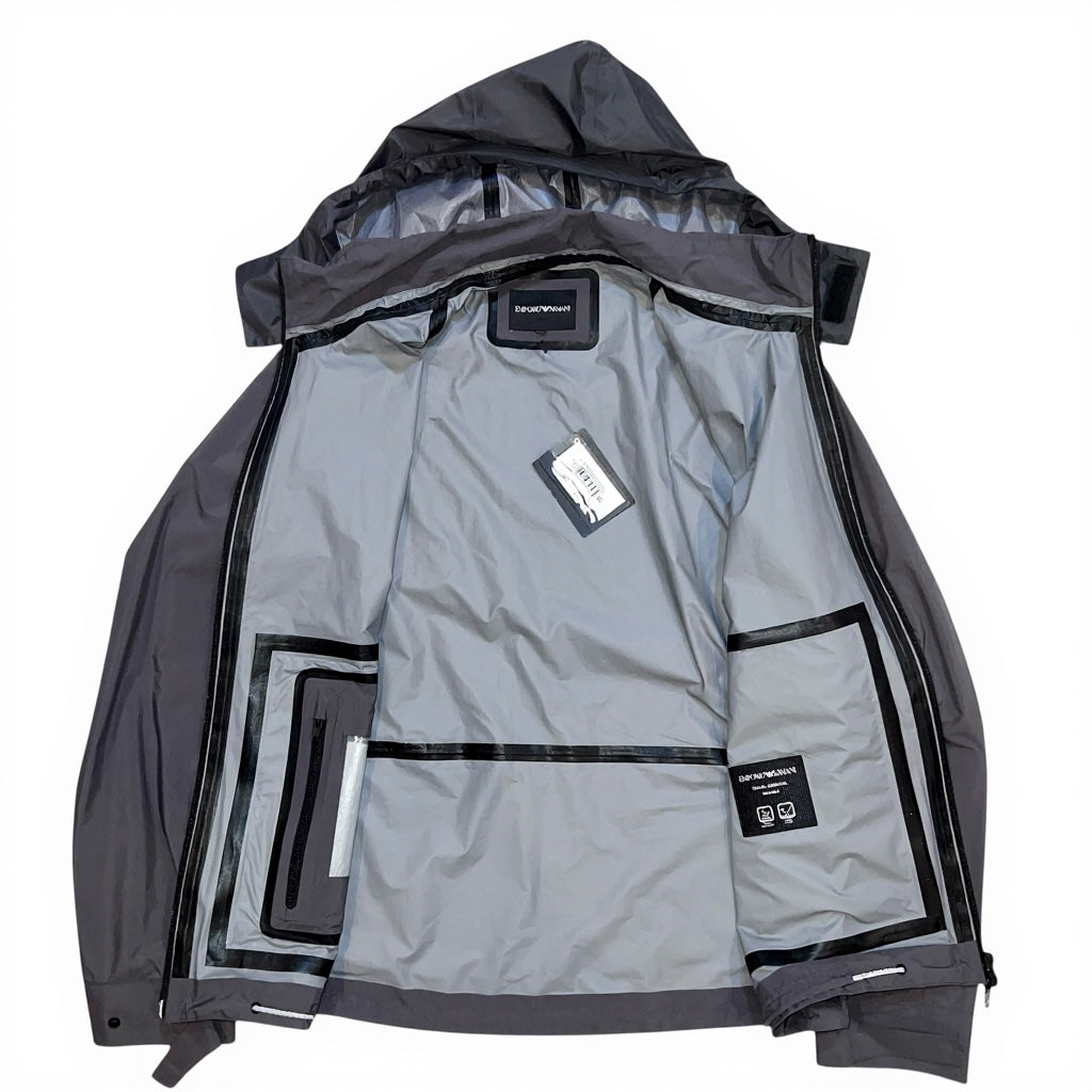 13万 新品 E.ARMANI ウインドジャケット フード収納可 グレー 54