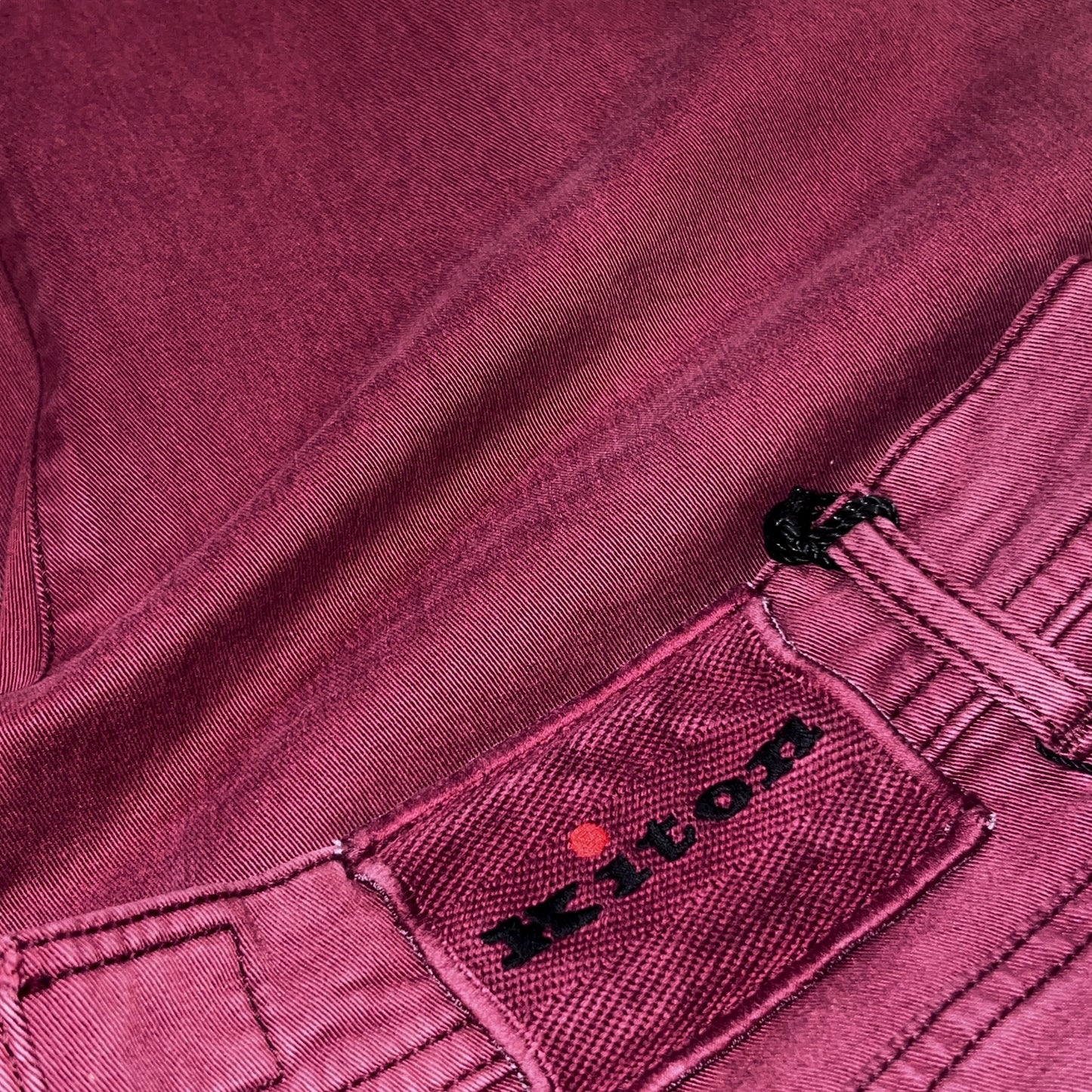 RRP$1450[new] Kiton Lyocell cotton Washed wine red pants 31