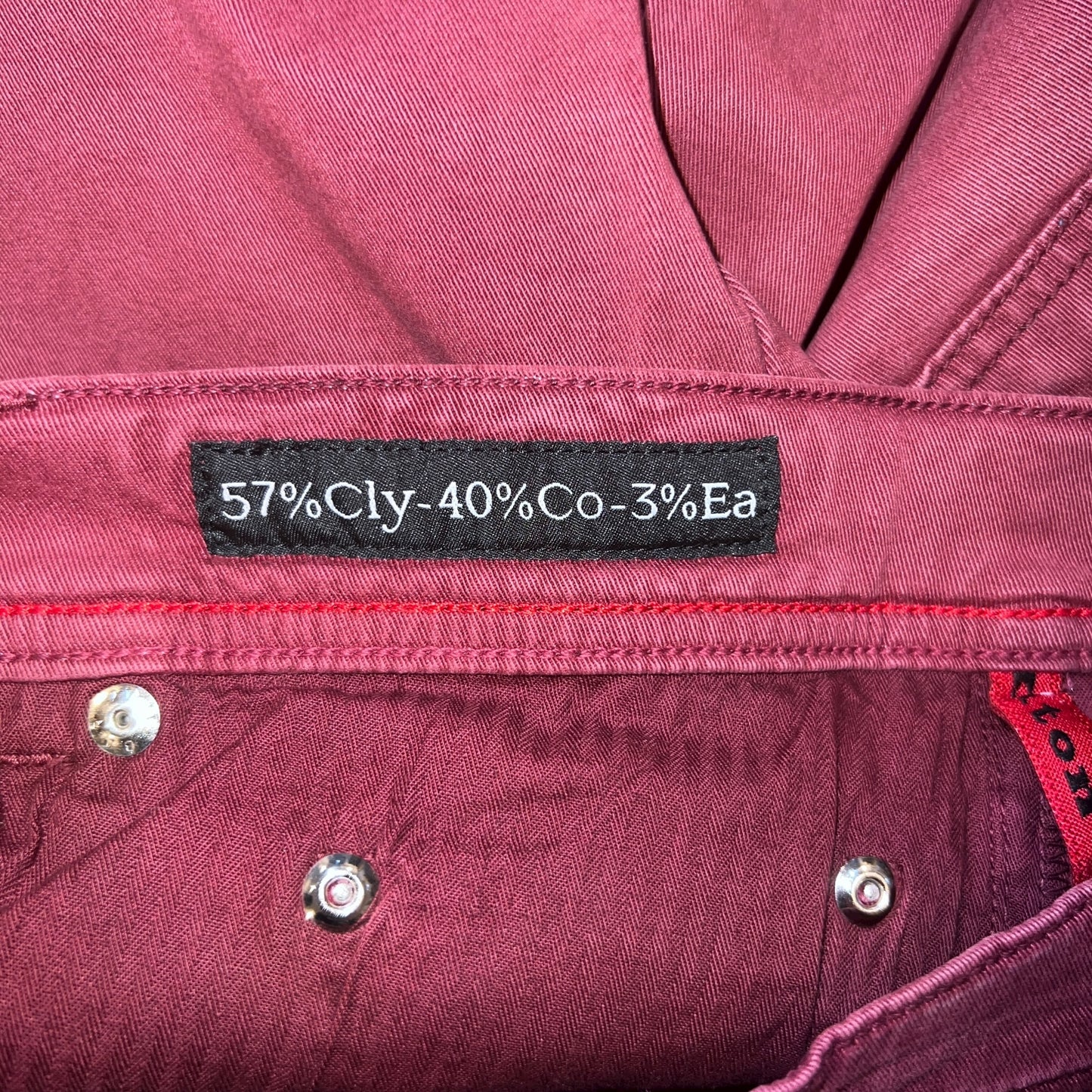 RRP$1450[new] Kiton Lyocell cotton Washed wine red pants 31