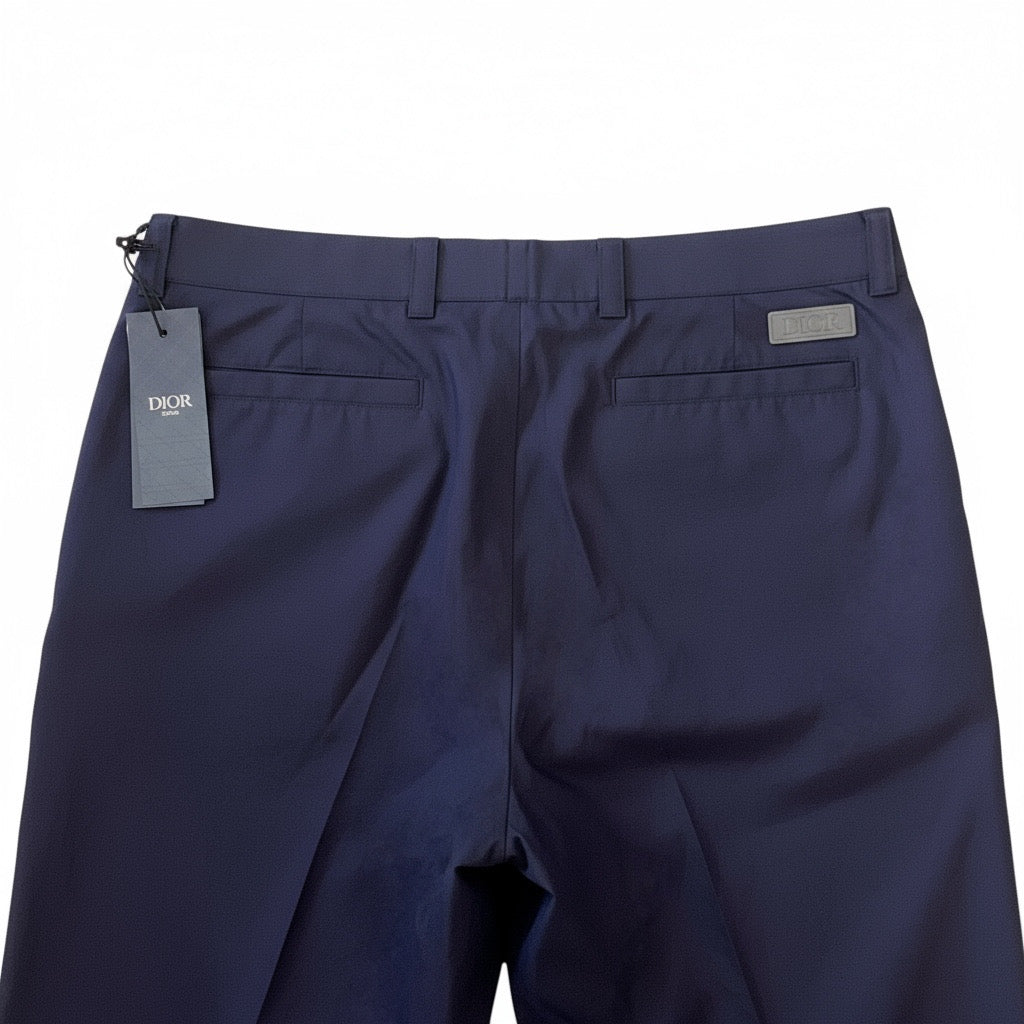 RRP$2500［new］ DIOR Silk Cotton Leather Pants DeepBlue 50
