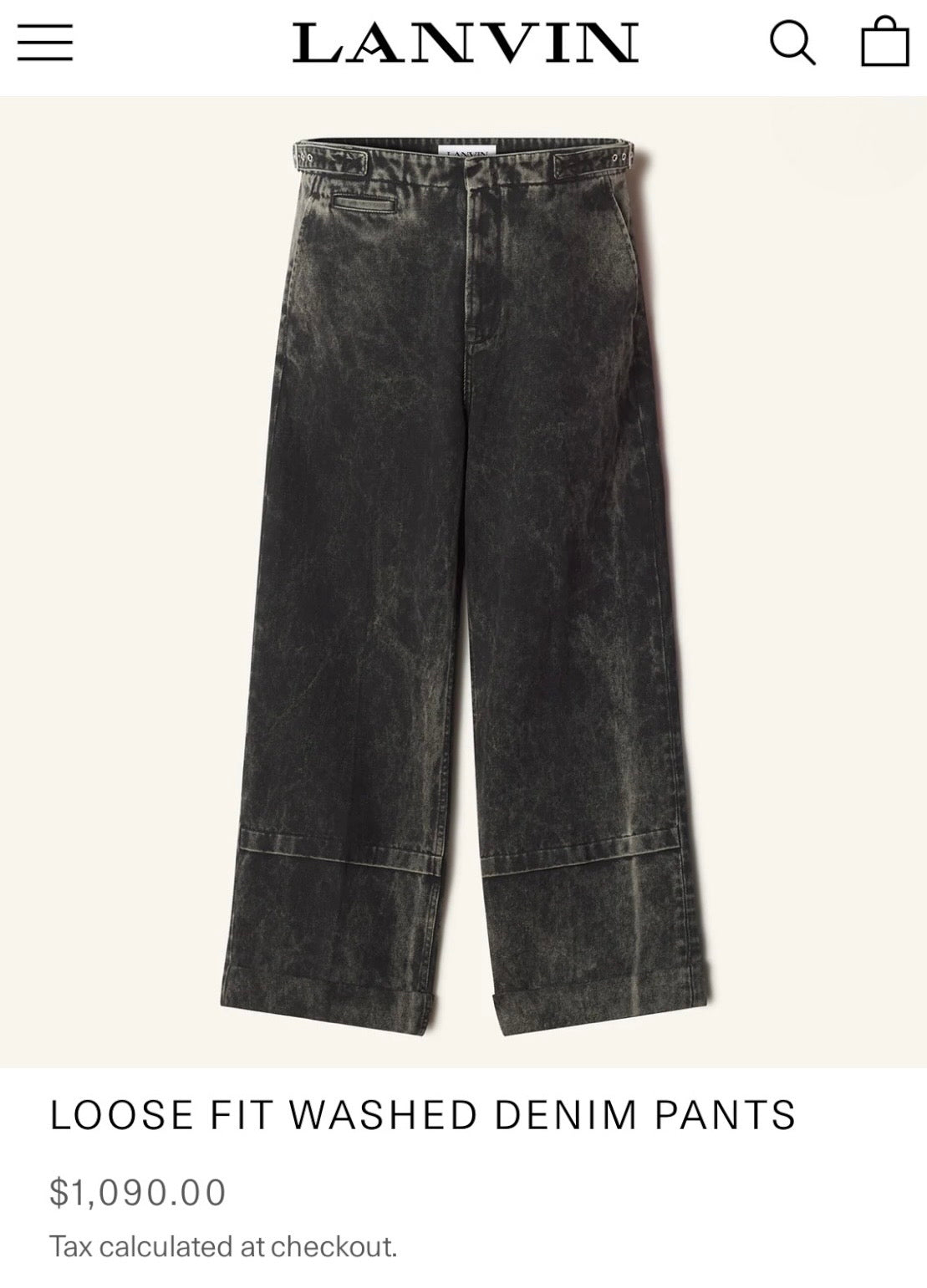 RRP$1050[new] 15万【7日間限定】LANVIN Paris Wide Denim Pants  White 32