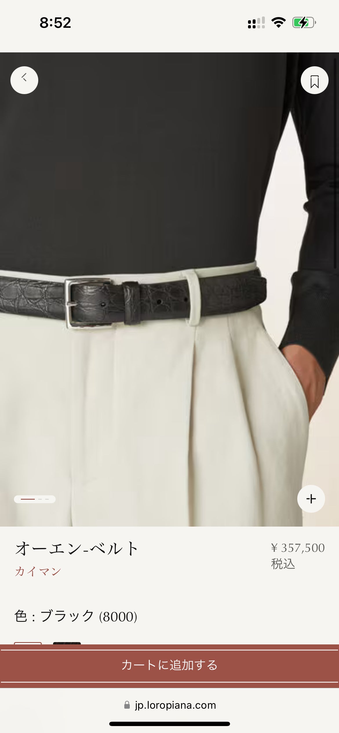 RRP$2700 [new] 42万 【7日間限定】 Loro Piana Crocodile Leather Belt Black 90