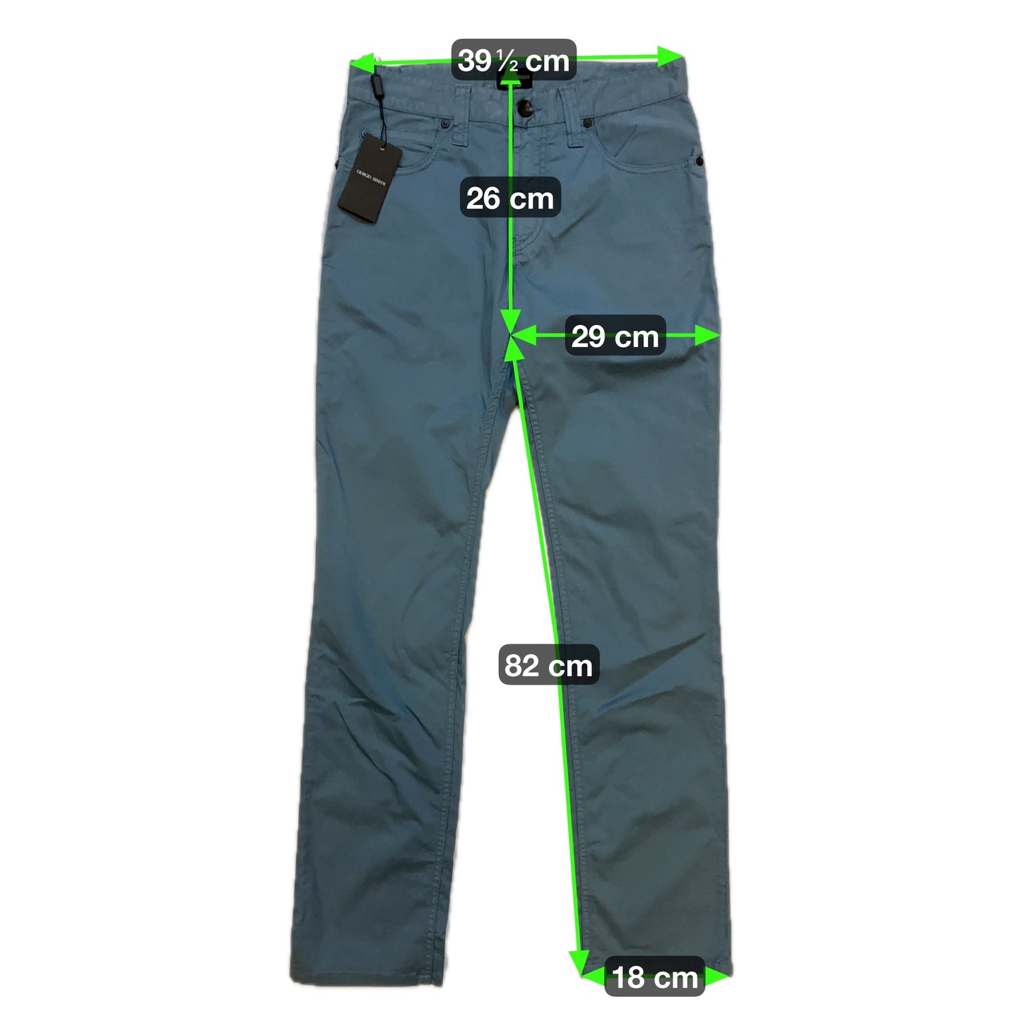RRP$1150［new］ GIORGIO ARMANI Ash emerald green Cotton 5pockets pants 29