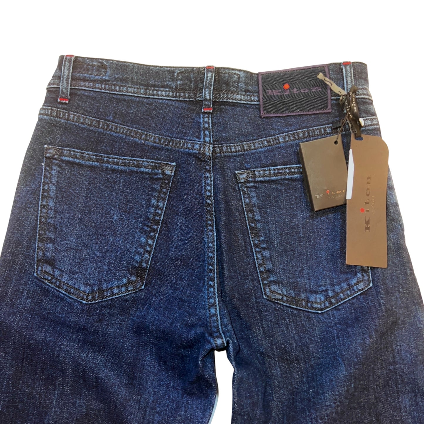 18万 新品 Kiton 総手縫い インディゴ デニム パンツ 30