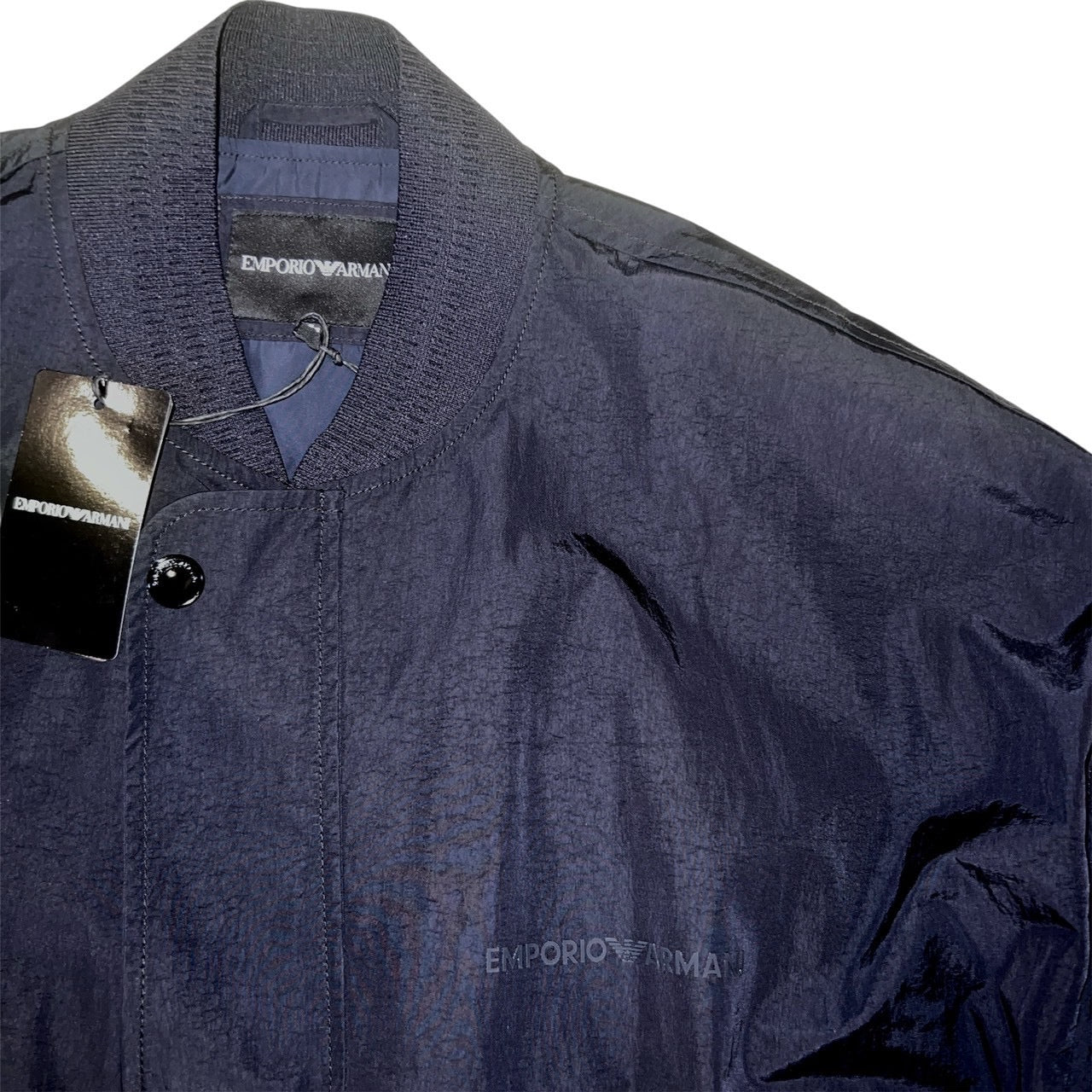 19万 3日限定【EMPORIO ARMANI】全天候型 ロゴ ブルゾン 濃紺
