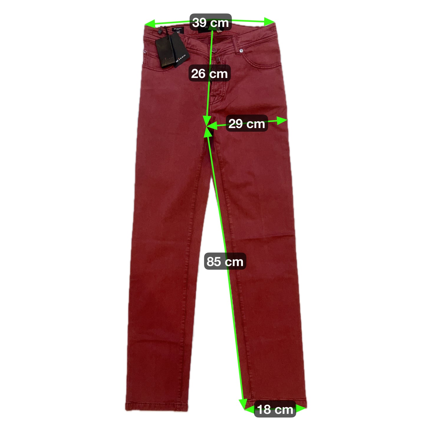 RRP$1450[new] Kiton Lyocell cotton Washed wine red pants 31