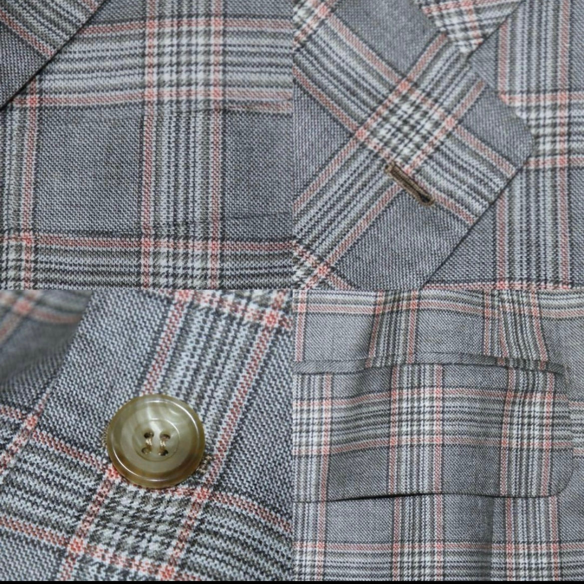 RRP$12810 [new] Kiton Cashmere93% Silk7% Jacket gray/pink