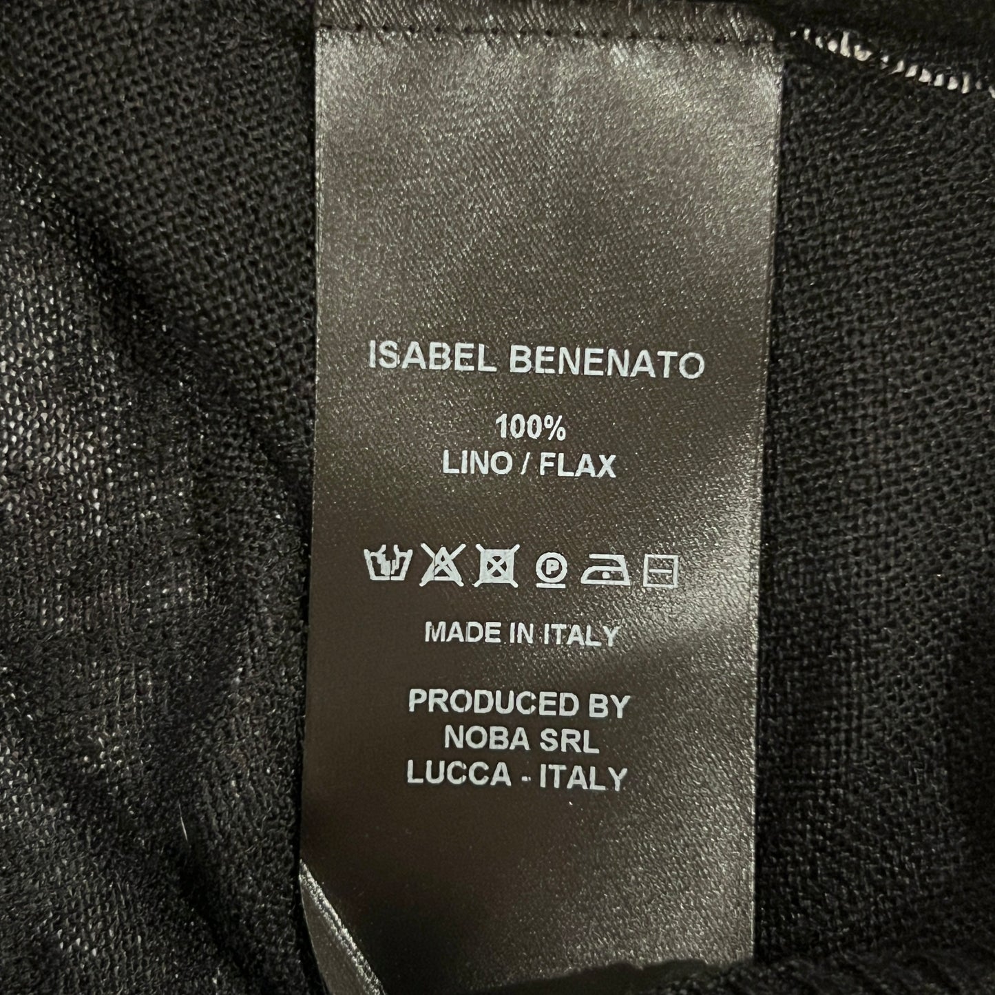 9万 新品 ISABEL BENENATO ITALY 麻 ヘンリー ニット 黒