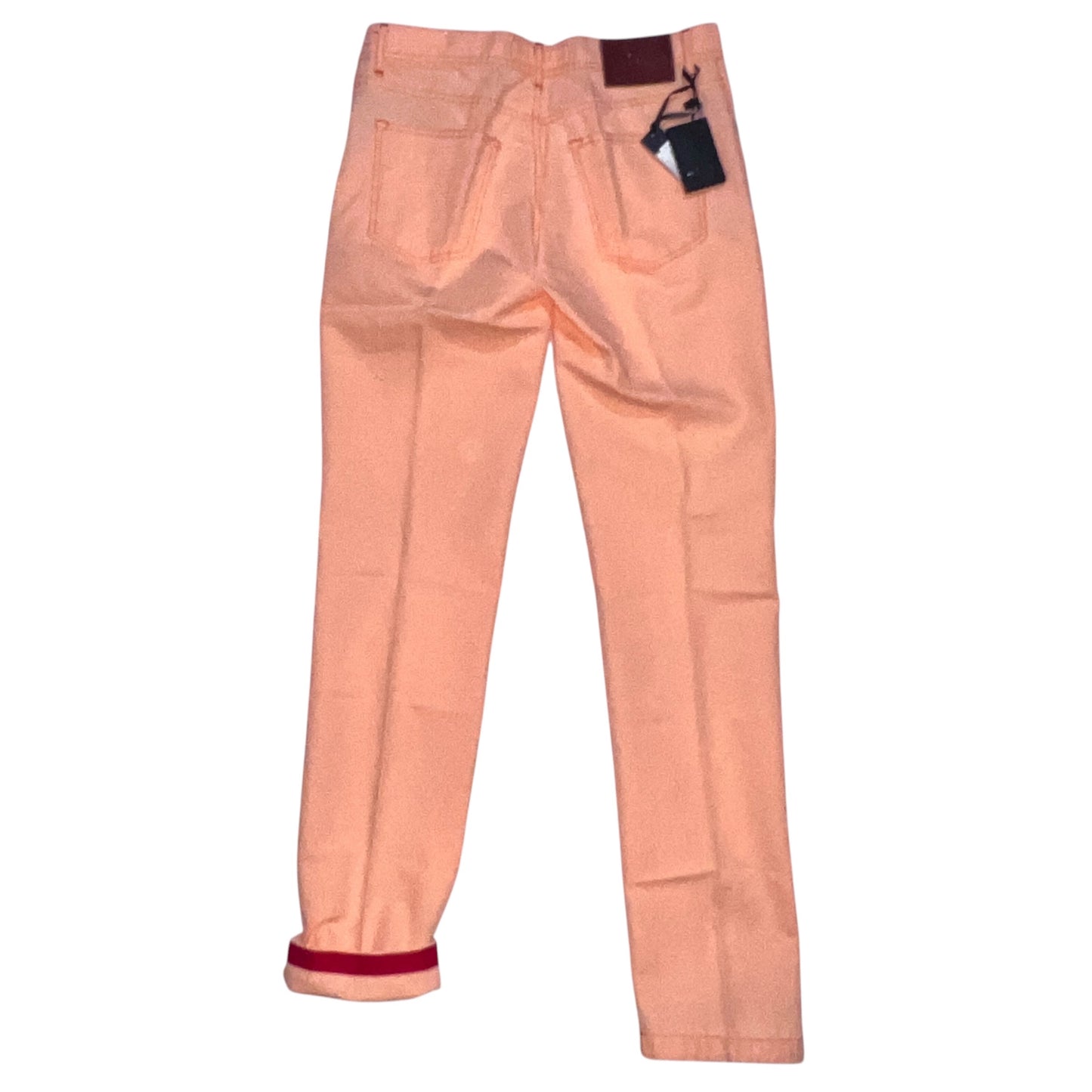 19万 新品 Kiton 総手縫い ダンガリー オレンジ デニム パンツ 32