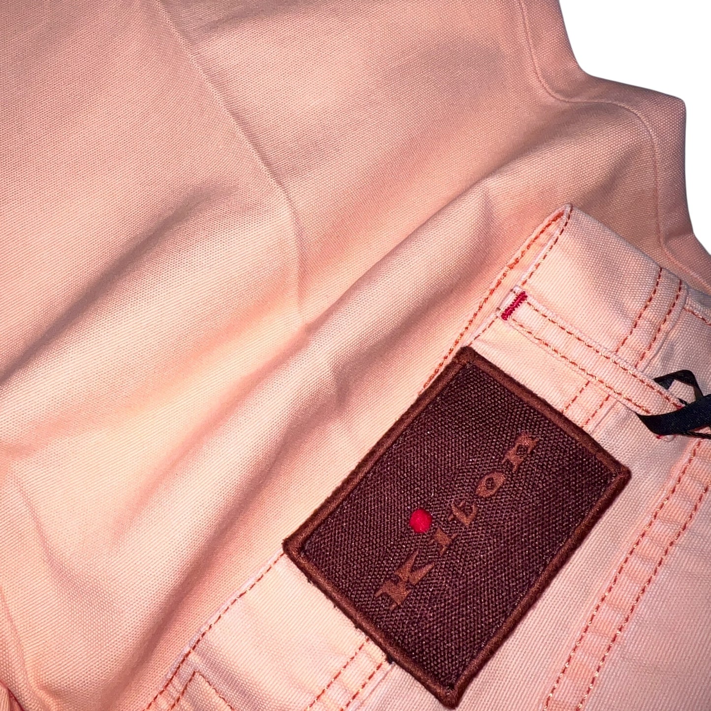 19万 新品 Kiton 総手縫い ダンガリー オレンジ デニム パンツ 32