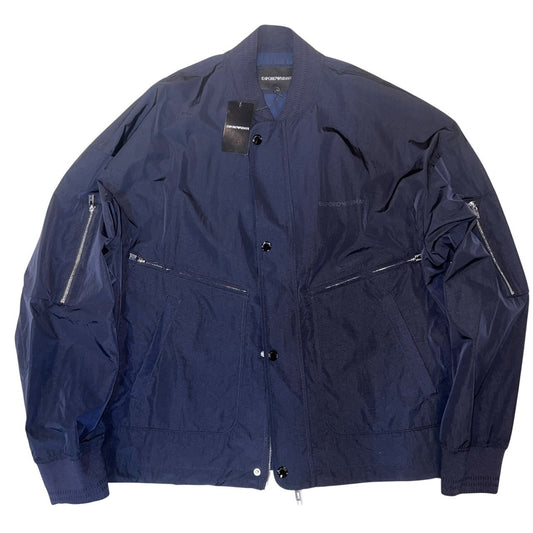 19万 3日限定【EMPORIO ARMANI】全天候型 ロゴ ブルゾン 濃紺